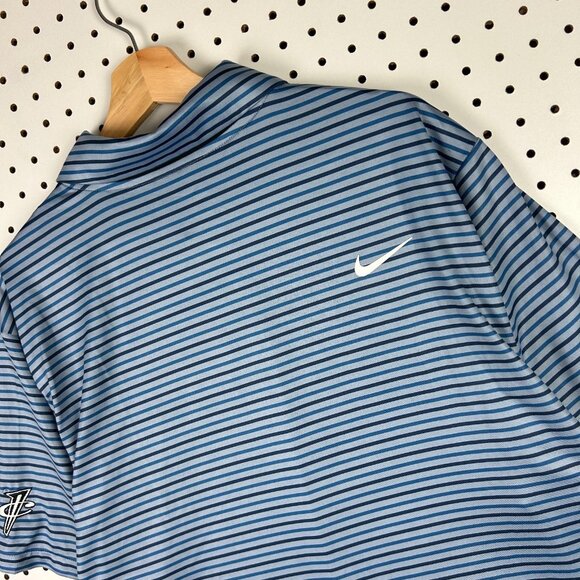 Nike 1 Cent Memphis Tigers Polo Large Striped Blue Gray Penny Coach Sideline - Picture 5 of 7